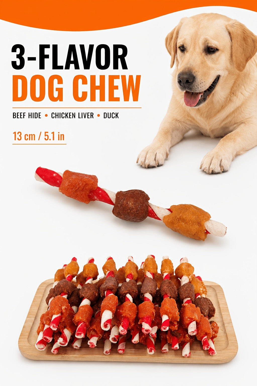 Kabob Dog Chew Treats with Chicken Liver and Duck, Skewer-Style Dog Snacks in 100g or 150g Packs for Supervised Chewing and Everyday Rewards