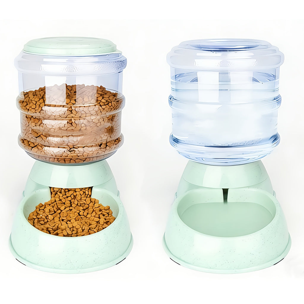 Gravity Dog Feeder or Water Dispenser, 1 Gallon Pet Food and Water Bowl Options for Cats and Small to Medium Dogs, Battery-Free PP Design