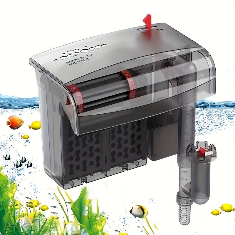 Hang On Back Aquarium Filter with Adjustable Waterfall Flow, External Fish Tank Power Filter in 5W 80 GPH and 8W 110 GPH Options