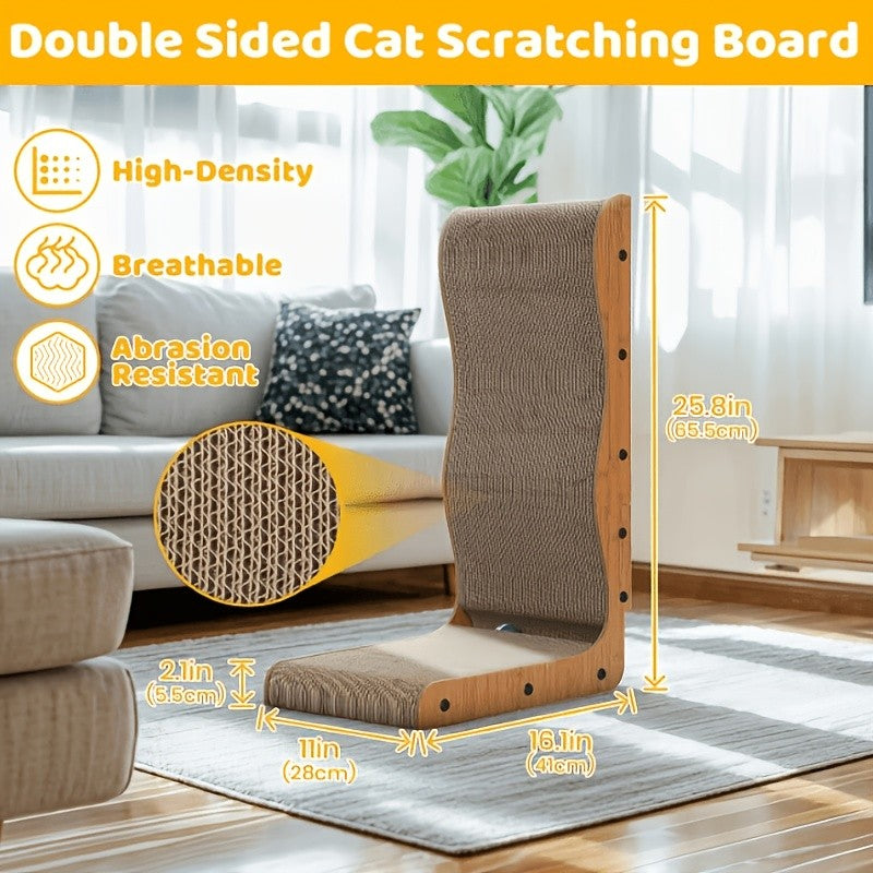 Cat Scratching Pad with Wavy and Felt Model Options, Indoor Cat Scratcher for Everyday Claw Scratching, Stretching and Home Activity