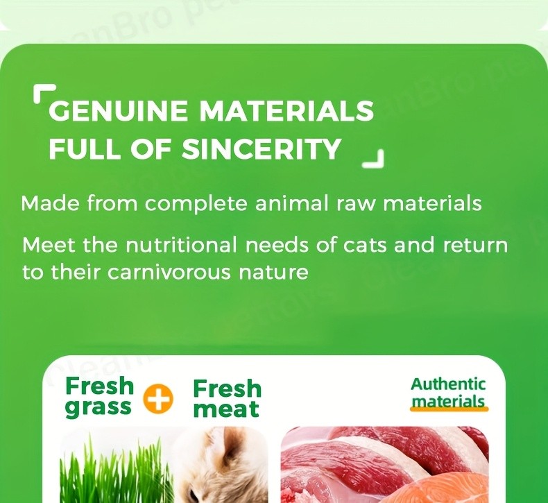 Cat Snack Pellets and Biscuits, 150g Cat Grass Pellets or Mixed Flavor Cat Biscuits and 155g Green Square Mint Granules for Supervised Treat Time