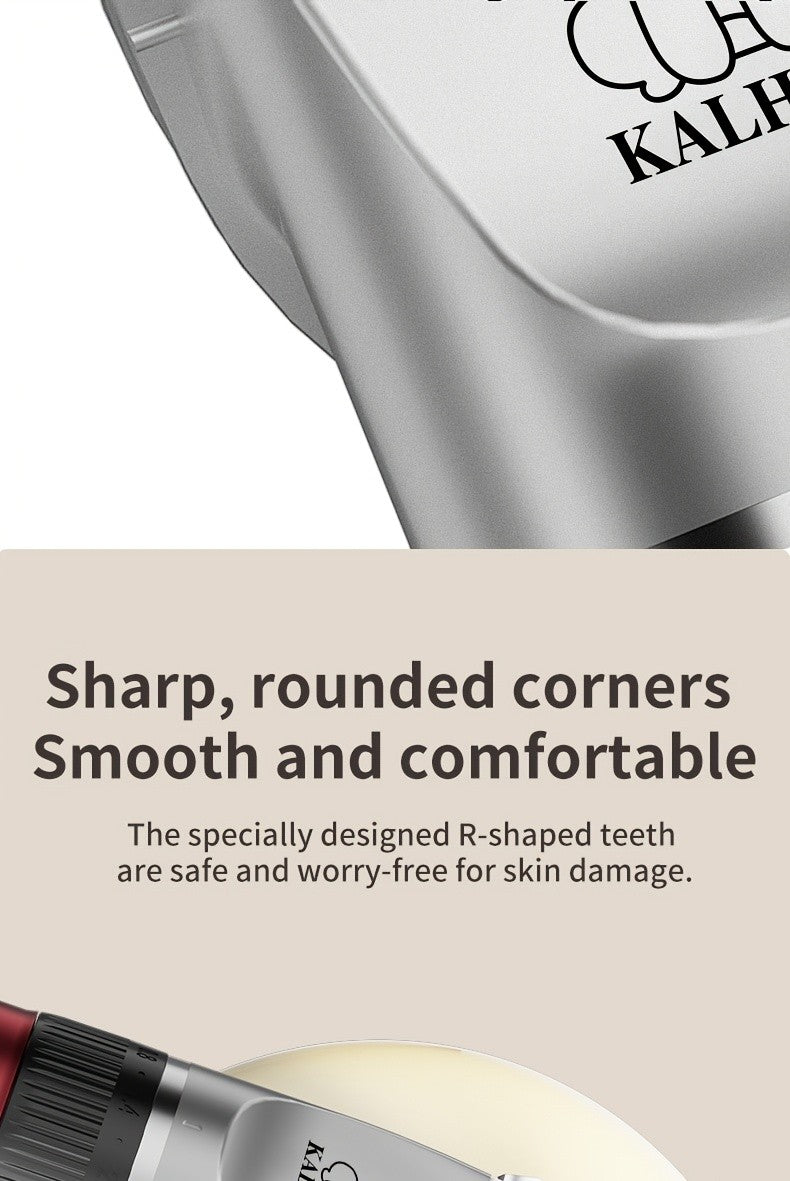 Dog Grooming Clippers with Display, Red Cordless Rechargeable Pet Hair Trimmer with Detachable Blades, Four Guide Combs and Kit Options