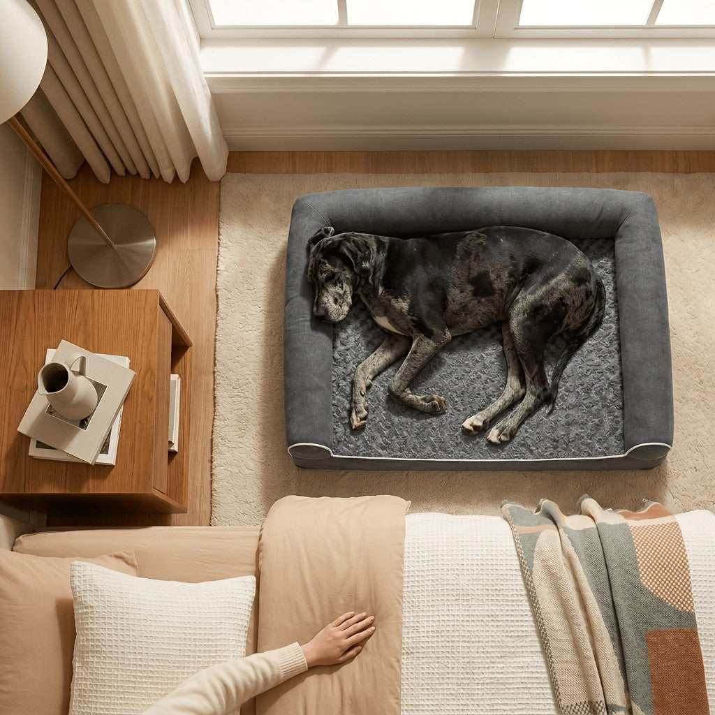 Orthopedic Dog Crate Bed for Extra Large Dogs with Removable Washable Cover, S to XXXXL Size Options for Everyday Indoor Rest