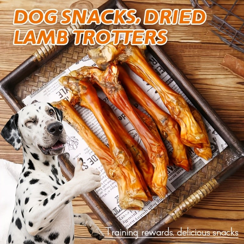 Lamb Trotter Dog Chew, Air-Dried Sheep Hooves for Supervised Chewing Sessions, Animal-Based Treat for At-Home Dog Enrichment