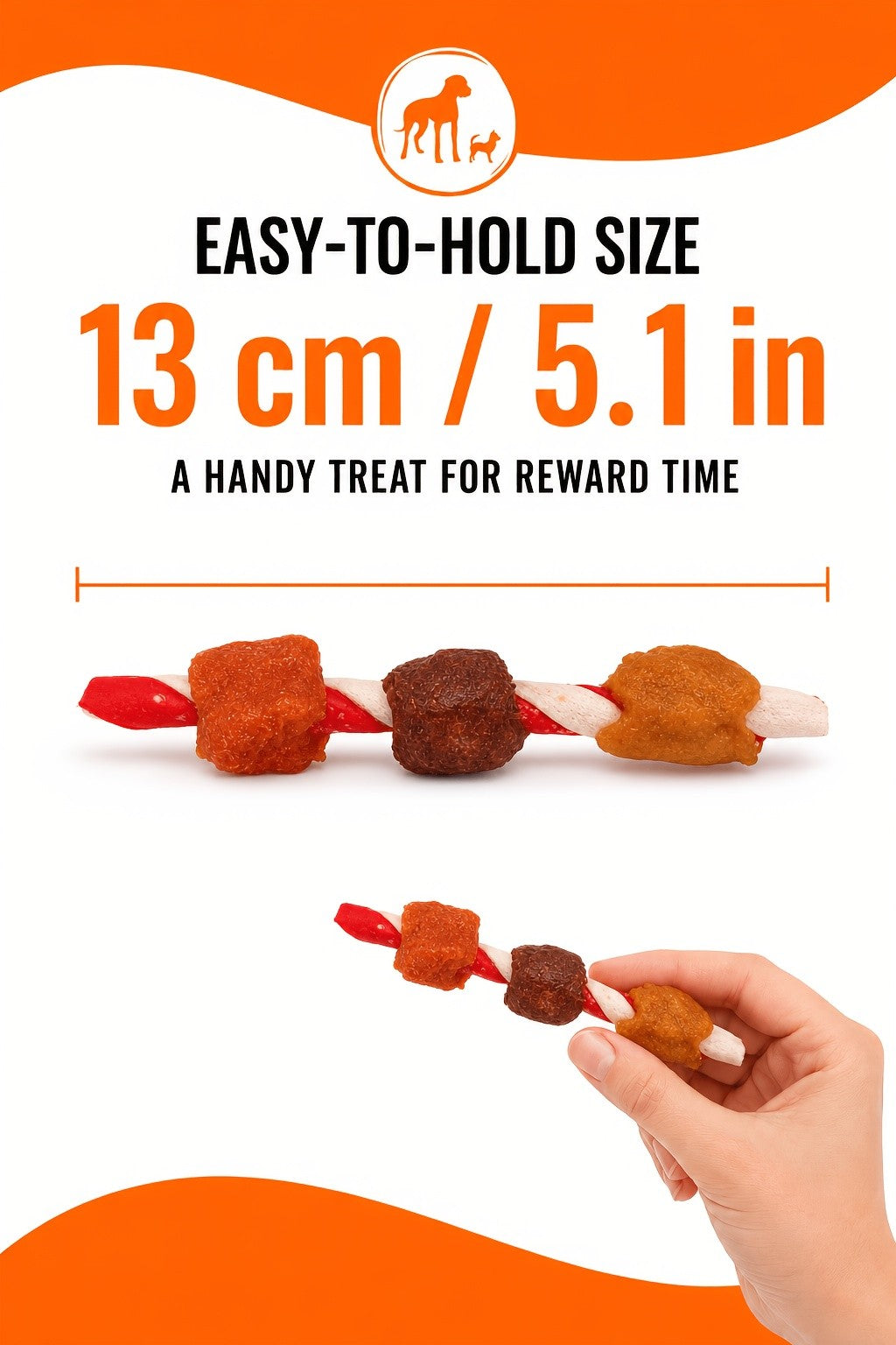 Kabob Dog Chew Treats with Chicken Liver and Duck, Skewer-Style Dog Snacks in 100g or 150g Packs for Supervised Chewing and Everyday Rewards