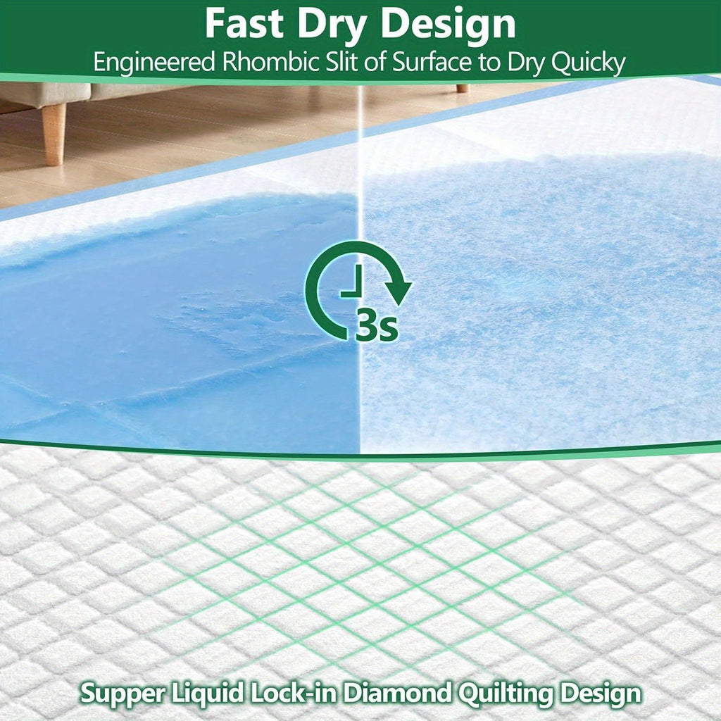 Dog Pee Pads 40 Count with Adhesive Tabs, Extra Large 31 x 47 or 32 x 47 Inch Absorbent Puppy Potty Training Pads for Indoor Floor Protection