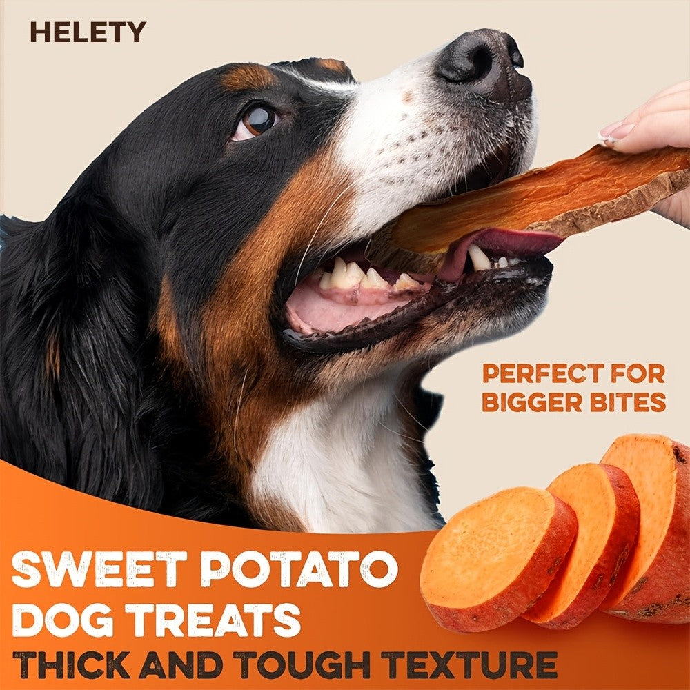 Dehydrated Sweet Potato Dog Chews, Thick-Cut Dried Slices with a 450g Option and Separate 10-Pack Beef Flavor Mini Sausage Choice for Supervised Rewards