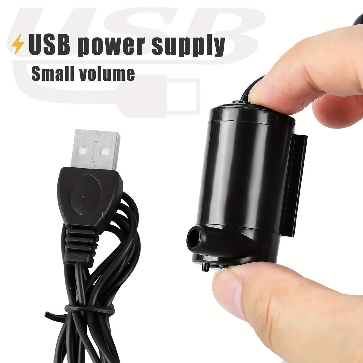 Mini Submersible Water Pump 4 Pack, 5V USB Powered Black Pumps with 35.43-Inch Cables for Small Fish Tanks, Garden Fountains and Water Circulation