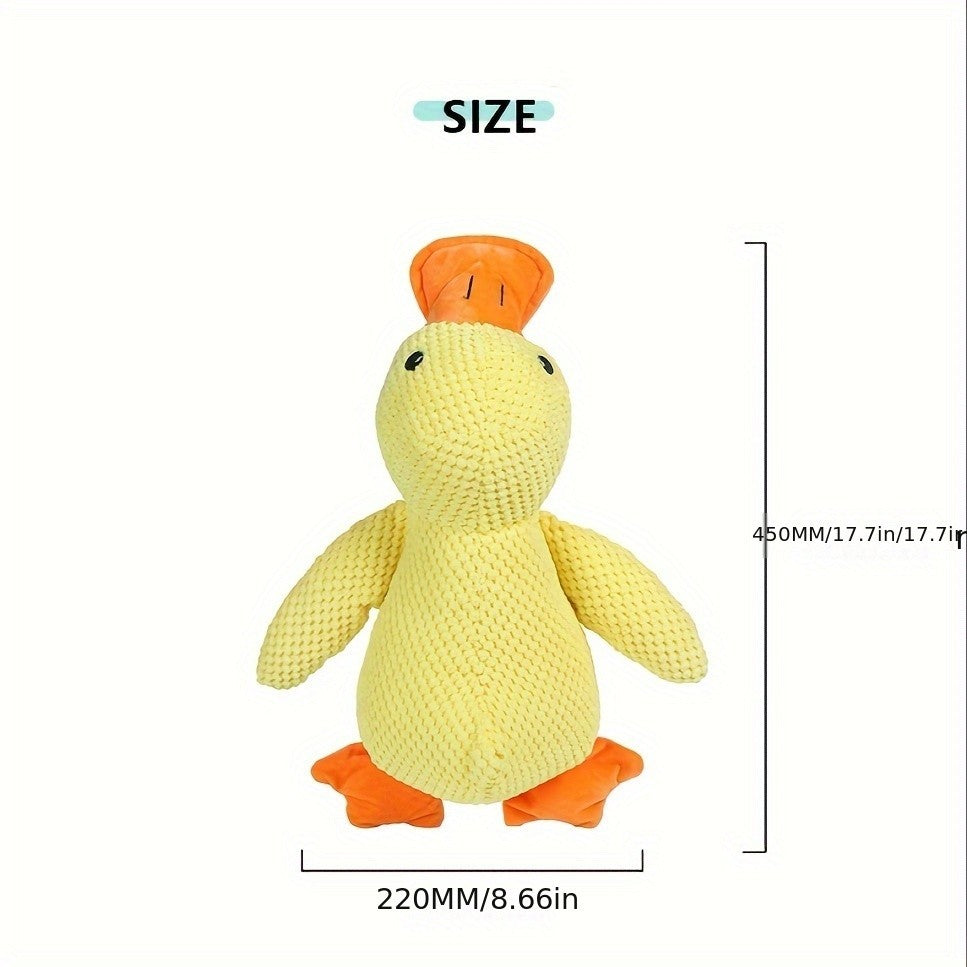 Plush Duck Dog Toy with Squeaker, Big Yellow Duck Soft Animal Toy for Supervised Interactive Games, Indoor Play and Dog Gift Baskets