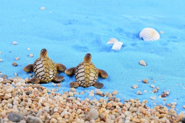 Sea Turtle Aquarium Decorations, 6-Piece Miniature Resin Ornament Set for Fish Tank Decor, Ocean-Themed Aquatic Display Accessories