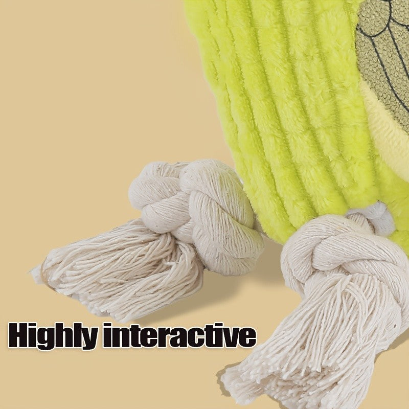 Squeaky Dog Toy Assortment with Rope and Plush Animal Designs, Random 6, 8 or 10 Piece Packs for Supervised Gentle Tug and Interactive Play