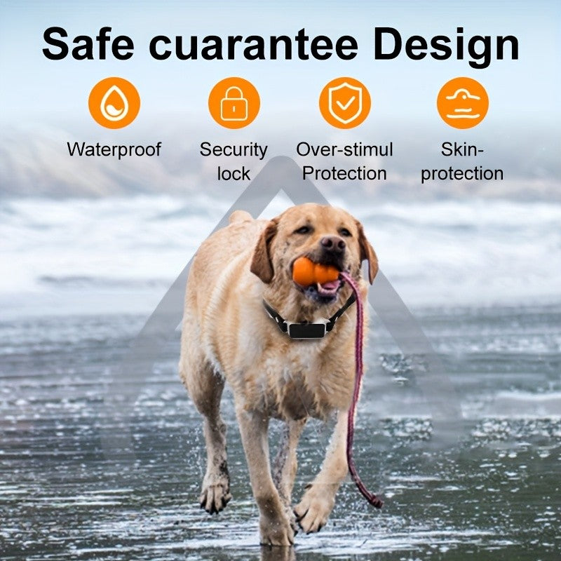 Electronic Dog Training Collar with Remote, Adjustable Nylon Strap, Beep, Vibration, Static Stimulation and Finder Light, Black or White Options