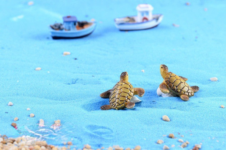 Sea Turtle Aquarium Decorations, 6-Piece Miniature Resin Ornament Set for Fish Tank Decor, Ocean-Themed Aquatic Display Accessories