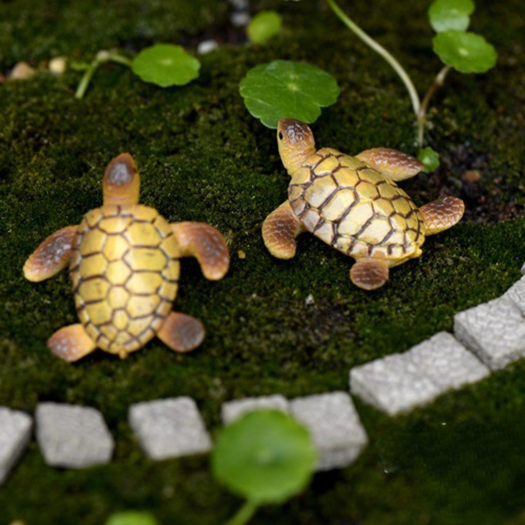 Sea Turtle Aquarium Decorations, 6-Piece Miniature Resin Ornament Set for Fish Tank Decor, Ocean-Themed Aquatic Display Accessories