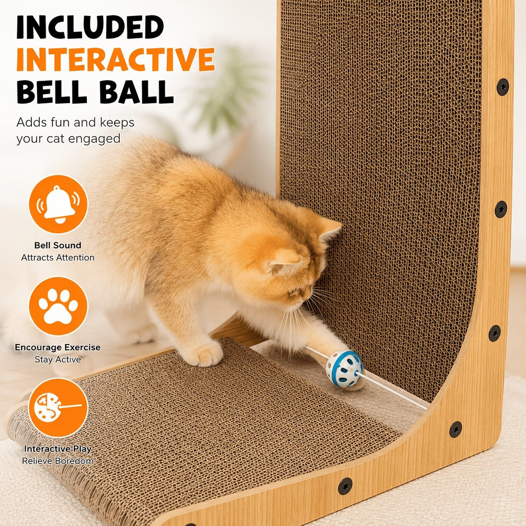 Cat Scratching Pad with Wavy and Felt Model Options, Indoor Cat Scratcher for Everyday Claw Scratching, Stretching and Home Activity