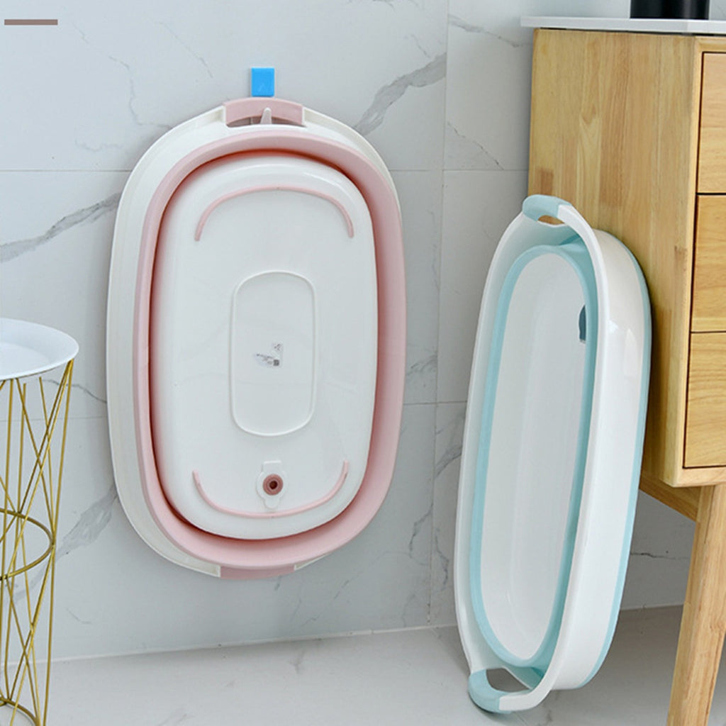 Foldable Dog Bathtub with Drain Plug and Shampoo Dispensing Bath Brush, Portable 21.65-Inch Pet Wash Basin for Small and Medium Pets