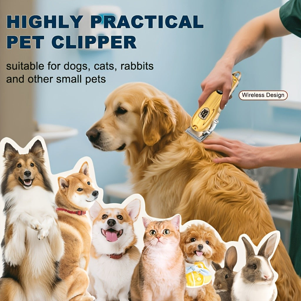 Dog Hair Clippers with Detachable Comb, Rechargeable Cordless Low-Noise Pet Shaver for Dog and Cat Grooming at Home, Five Style Options