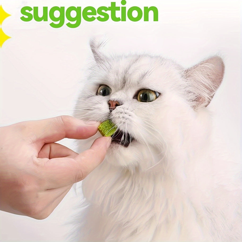 Cat Snack Pellets and Biscuits, 150g Cat Grass Pellets or Mixed Flavor Cat Biscuits and 155g Green Square Mint Granules for Supervised Treat Time