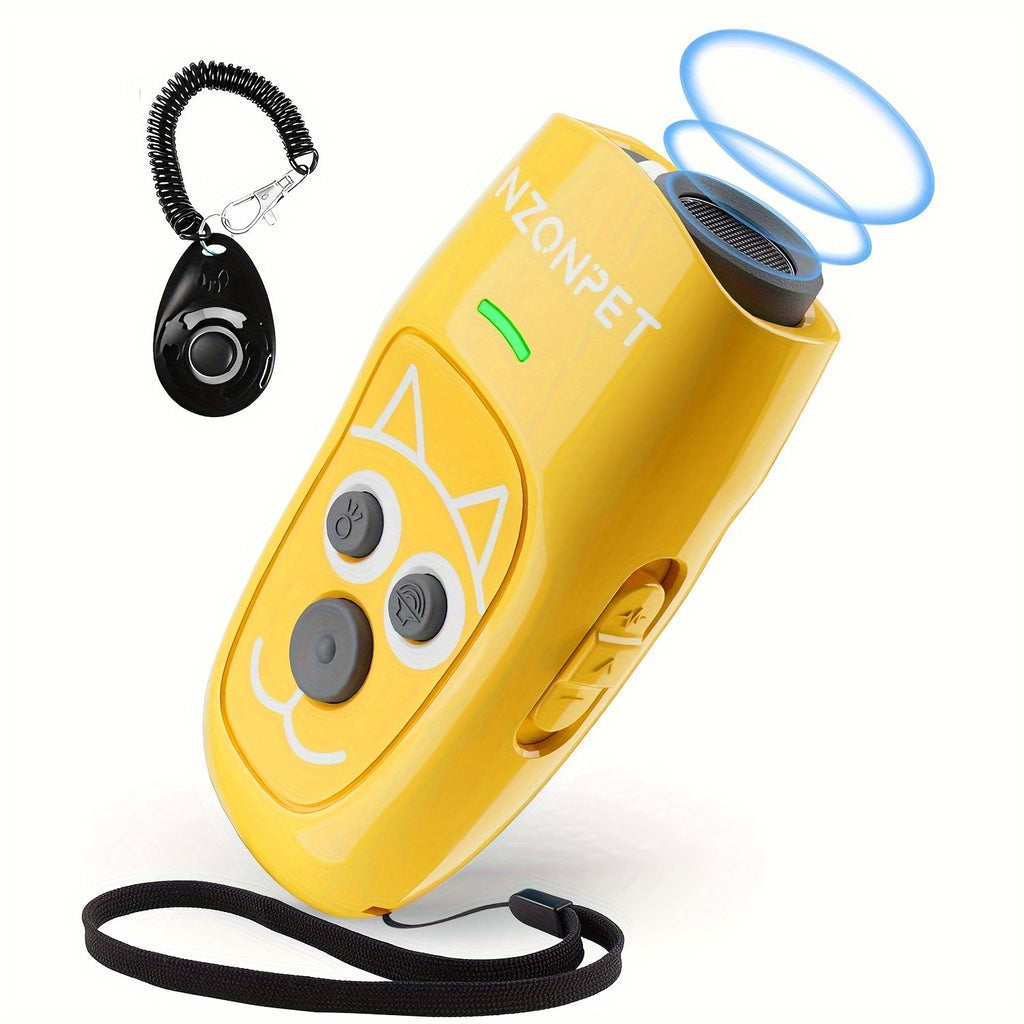 Ultrasonic Anti Barking Device with 3 Sound Wave Modes and Beep Cue, Rechargeable Dog Training Tool with LED Light, Wrist Strap and Listed 16.4ft Range