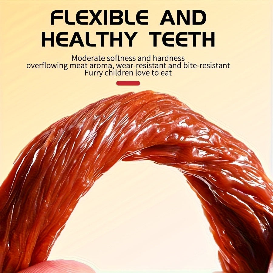 Beef Tendon Dog Treats, 150g / 5.29oz Chew Strip Option with Beef Cube and Egg Yolk Beef Selections for Training Rewards and Supervised Snack Time