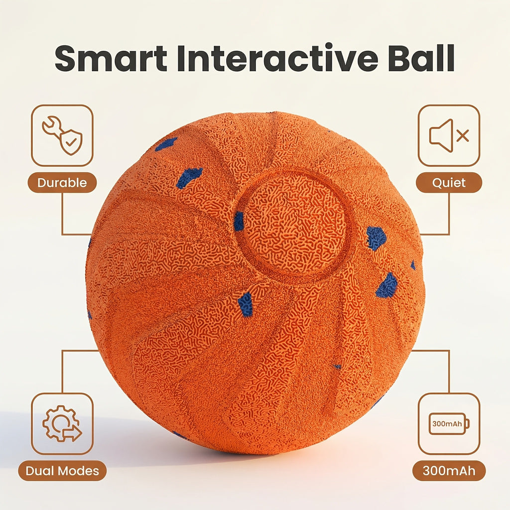 Interactive Dog Ball with Automatic Bouncing and Rotation, E-TPU Moving Chase Toy with Sleep Mode for Medium and Large Dogs