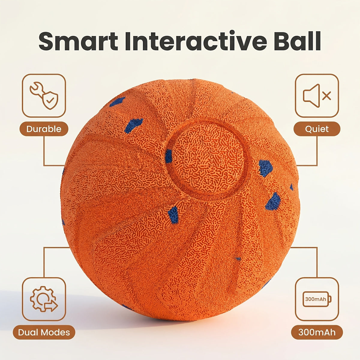 Interactive Dog Ball with Automatic Bouncing and Rotation, E-TPU Moving Chase Toy with Sleep Mode for Medium and Large Dogs
