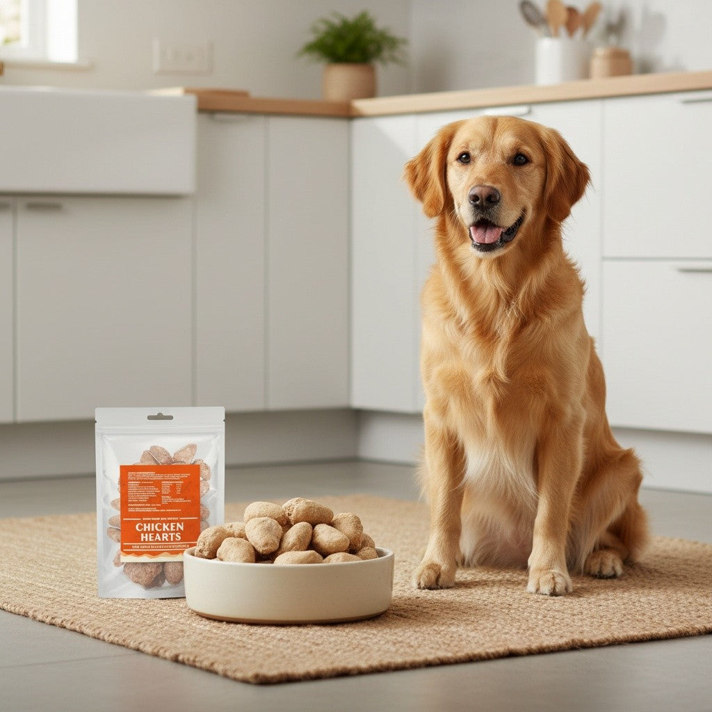 Chicken Heart Cat & Dog Treats, Freeze Dried Single Ingredient Training Rewards and Food Topper, Grain-Free Snacks in 50g, 200g or 300g Options