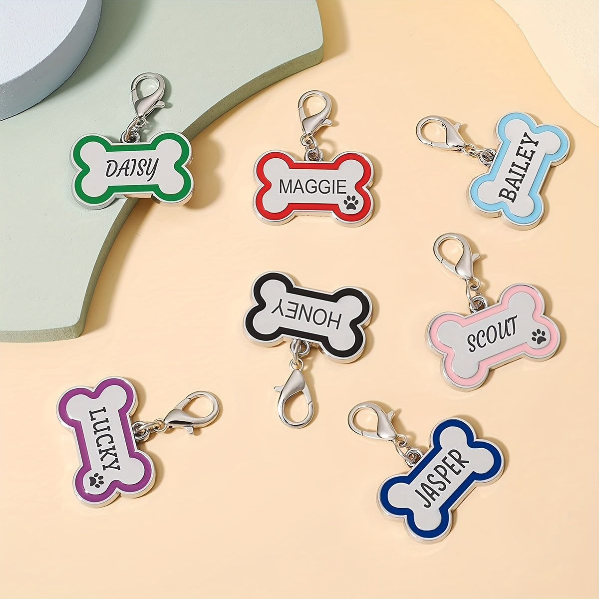 Personalized Metal Pet Tag for Dogs and Cats, Single Engraved Name ID Tag in Seven Colors for Everyday Identification and Pet Parent Gifts