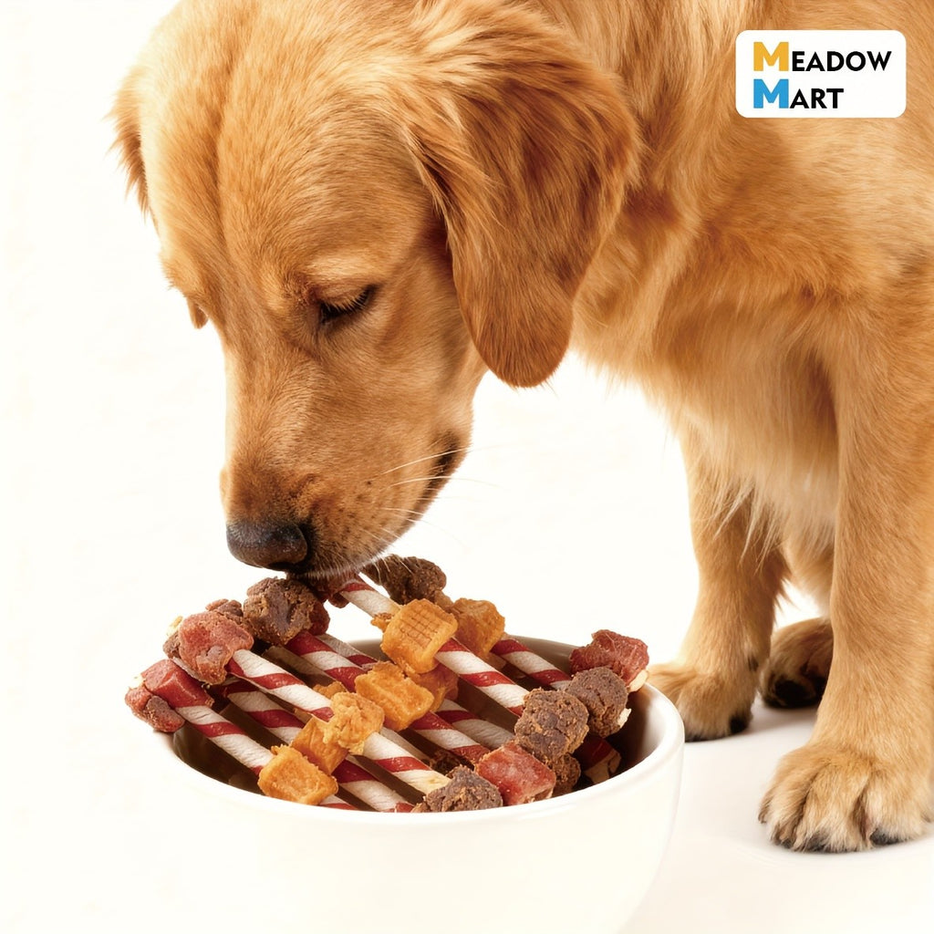 Rawhide Dog Chews with Chicken, Beef & Chicken Liver, Triple Flavor Kabob Treats for Supervised Snack Time, 300g, 600g & 900g Options