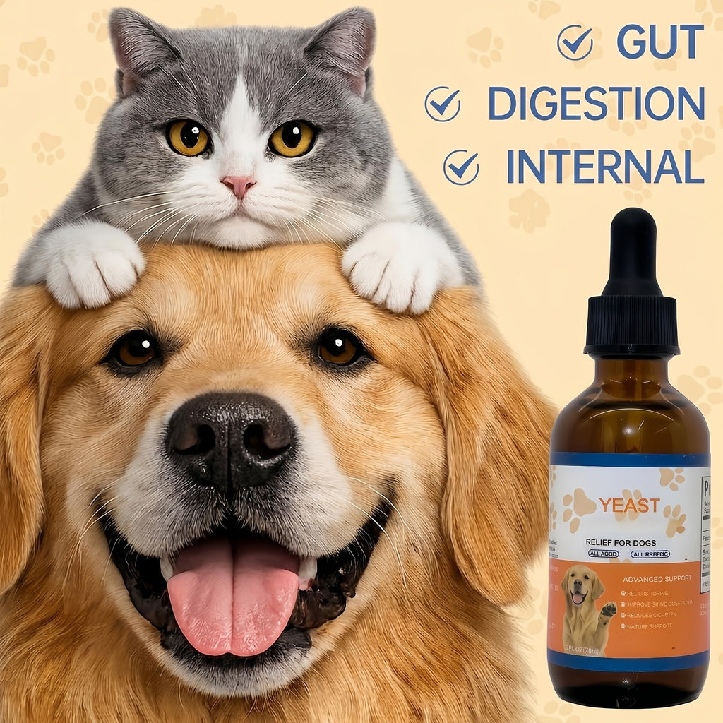 Dog Skin and Ear Support Drops 60 mL, Liquid Dietary Supplement in Dropper Bottle for Canine Wellness, Single or Two-Bottle Options