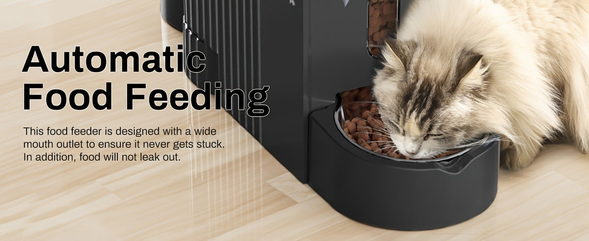 3L Gravity Pet Feeder and Water Dispenser for Cats and Dogs, Stainless Steel Design Without Battery, Black Gray or Blue for Daily Home Care