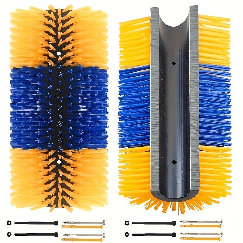 Horse Grooming Scratcher Set for Cattle and Livestock, 2 or 4 Pieces with Rounded Edges and Screws, Color Options and Selected Cleaning Brush Bundles