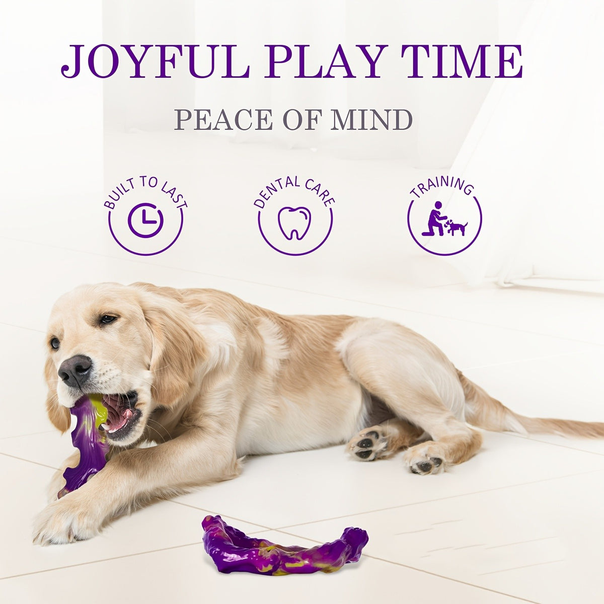 Nylon Dog Chew Bones for Medium and Large Dogs, Beef or Peanut Butter Flavor Options, 1 or 2 Piece Tough Toys for Supervised Chewing