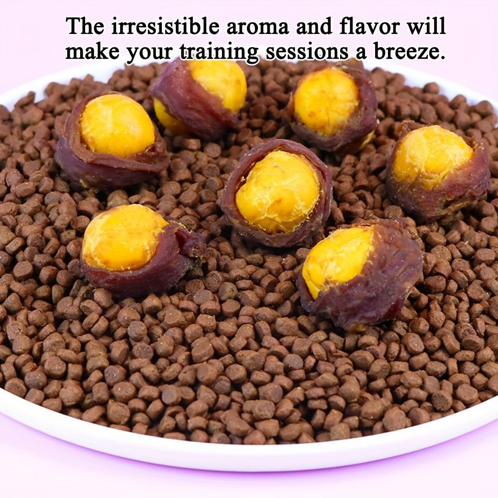 Egg Yolk Dog Treats Wrapped in Duck or Chicken, Soft Chew Meat Snacks for Supervised Positive-Reward Training and Small, Medium or Large Dogs