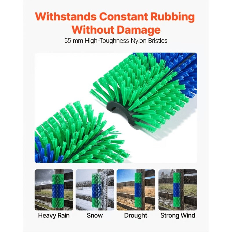 Horse Grooming Scratcher Set for Cattle and Livestock, 2 or 4 Pieces with Rounded Edges and Screws, Color Options and Selected Cleaning Brush Bundles
