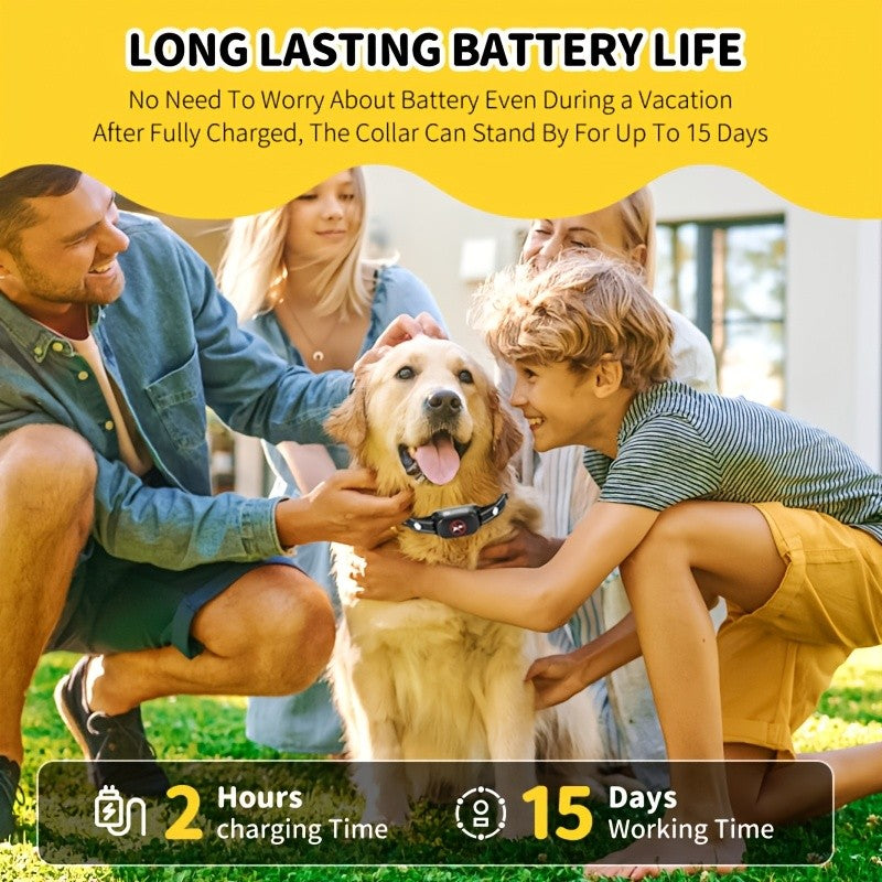 Automatic Dog Bark Collar with Adjustable Black Strap, 3 Listed Modes and Digital Display for Owner-Supervised Bark Control Training