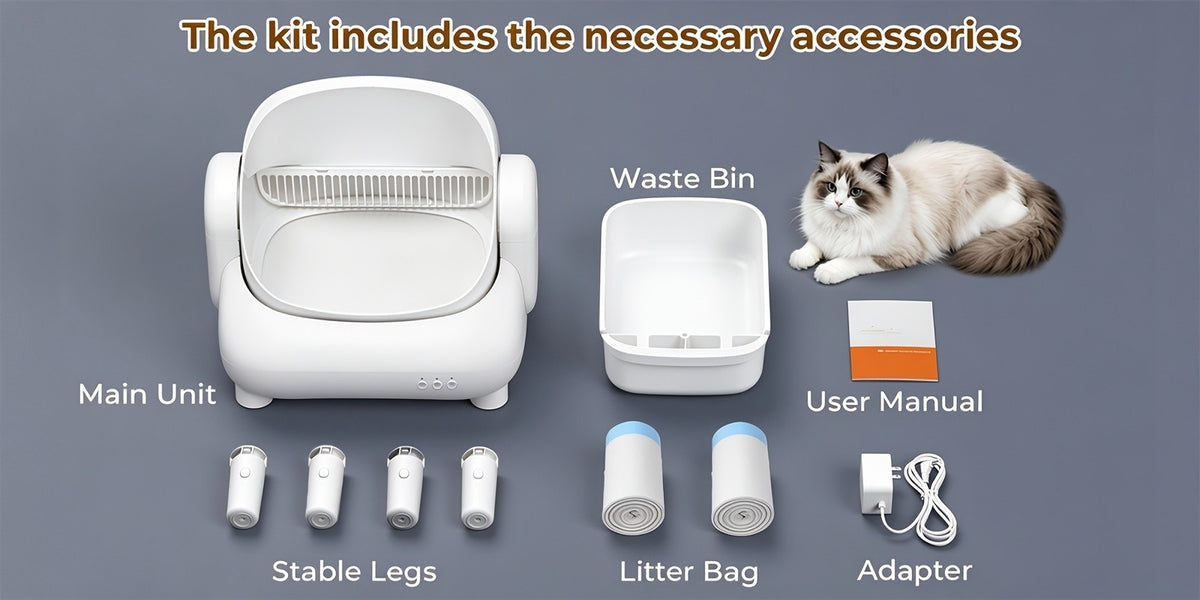 95L Automatic Cat Litter Box with App Control, Removable Washable Inner Tray and Built-In Safety Sensor for Multi-Cat Households