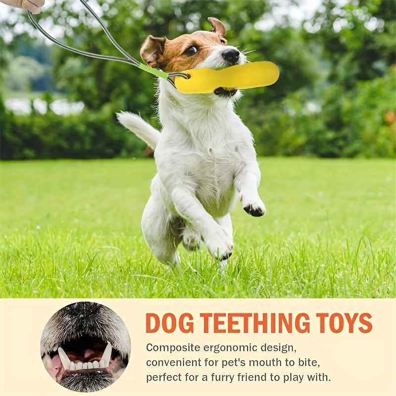 Floating Dog Toy with Rope, Single Water-Resistant Fetch and Retrieve Toy in Orange or Yellow for Supervised Summer Pool and Outdoor Play
