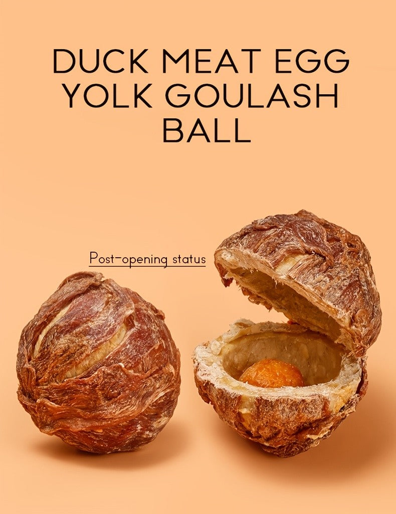 Duck Egg Yolk Dog Treat Balls, 100g Meat-Wrapped Filled Chew Snacks for Supervised Reward Time, Everyday Treats and Dog Lover Gift Baskets