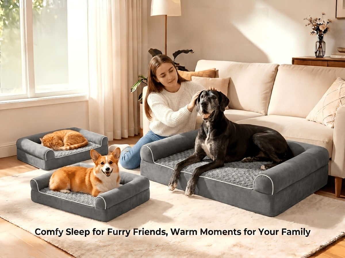 Orthopedic Dog Crate Bed for Extra Large Dogs with Removable Washable Cover, S to XXXXL Size Options for Everyday Indoor Rest
