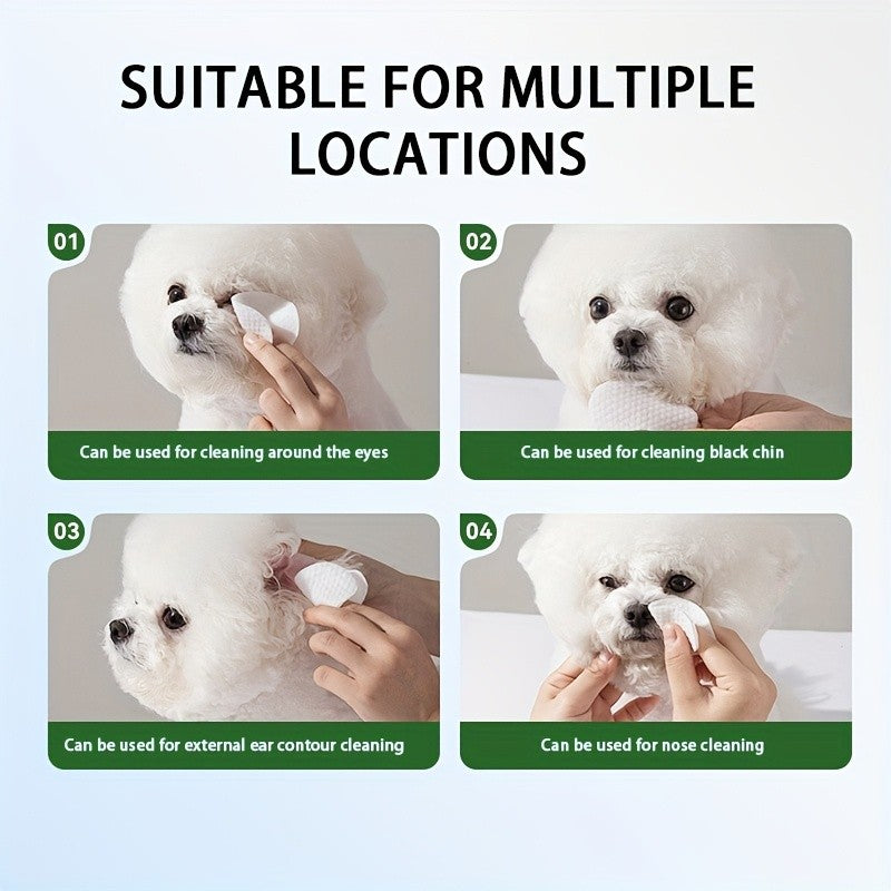 Pet Eye Wipes for Dogs and Cats, 200 Fragrance-Free Sheets for Gentle Tear Stain Area Cleaning, Dirt and Crust Removal and Daily Grooming