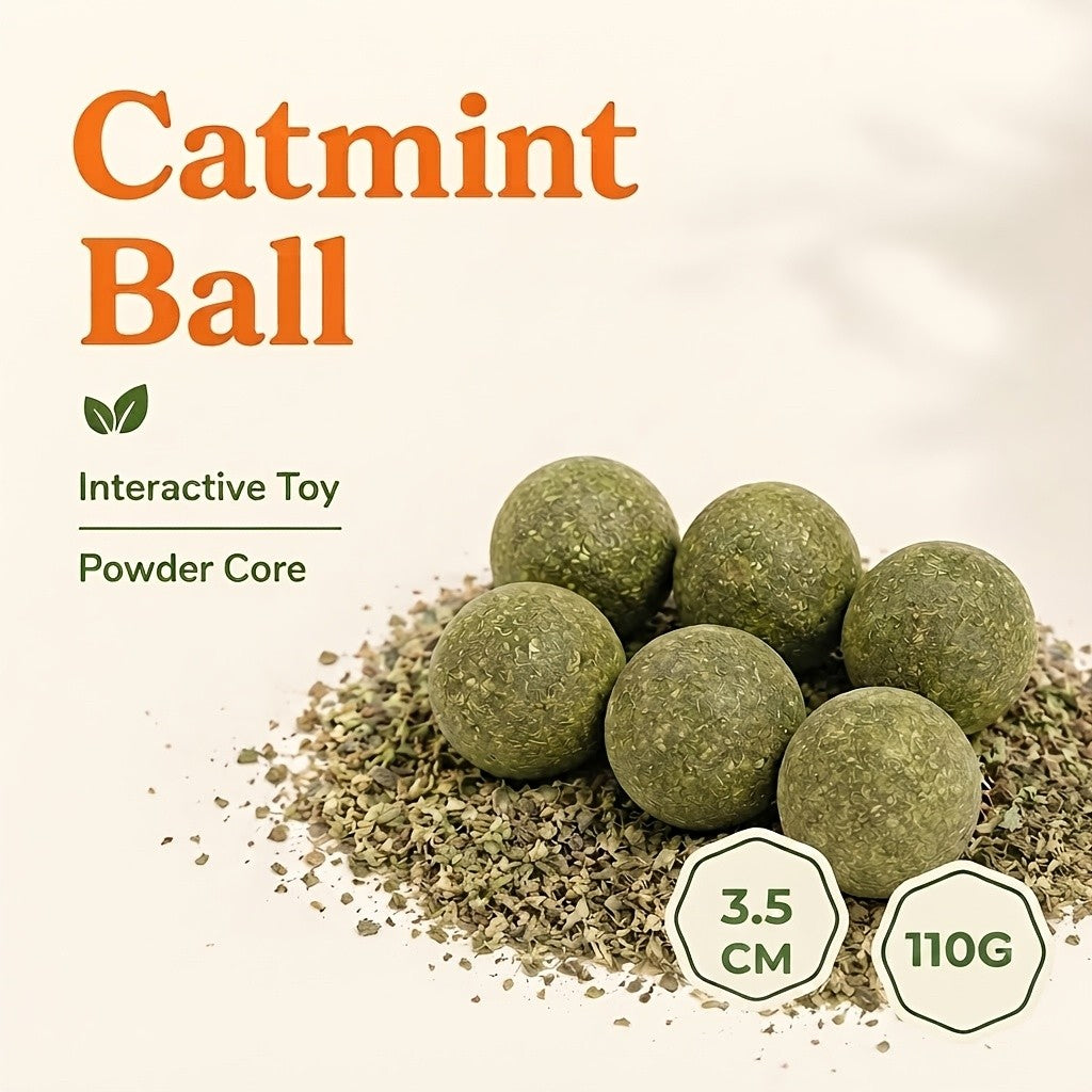 Catnip Balls for Cats 6 Pack, Cat Chew and Play Balls for Supervised Indoor Enrichment, Everyday Playtime and Cat Owner Gift Baskets