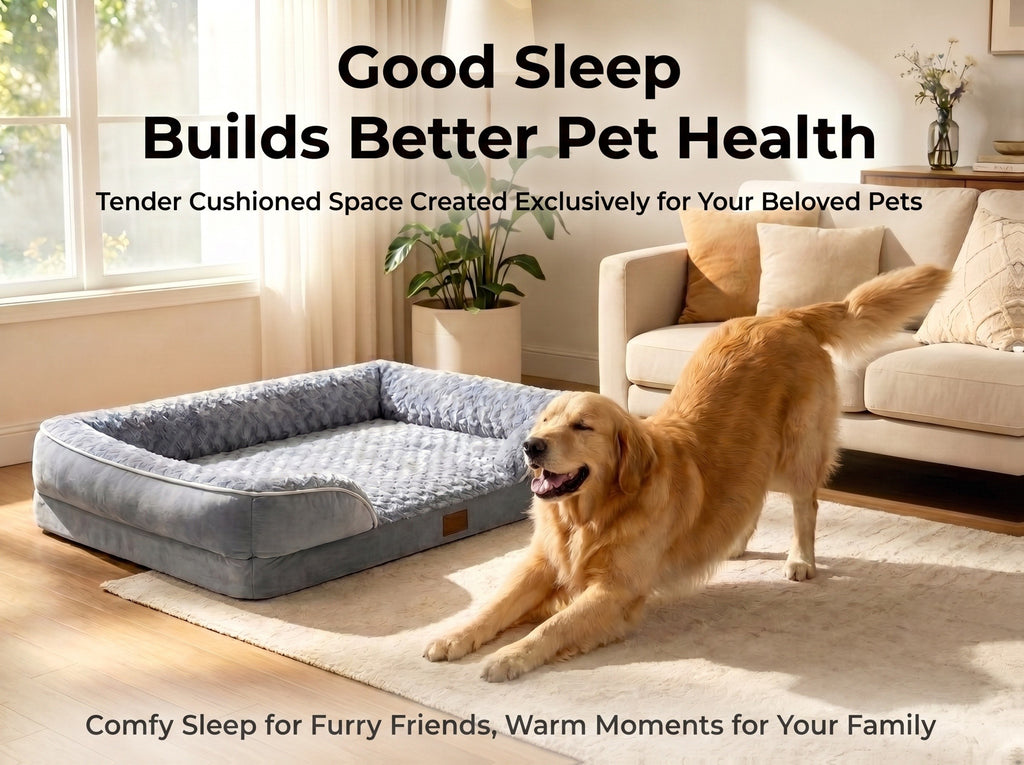 Extra Large Dog Sofa Bed with C-Shaped Bolsters, Removable Washable Plush Cover and Non-Skid Bottom, Grey Pet Couch with 20 to 71 Inch Size Options