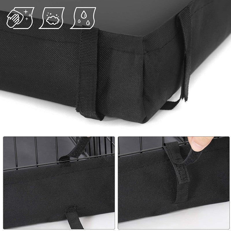 Small Animal Enclosure with Mat, Black Villa-Style Pet Fence for Supervised Indoor Play Areas and Outdoor Activity, Hamster Cage Model