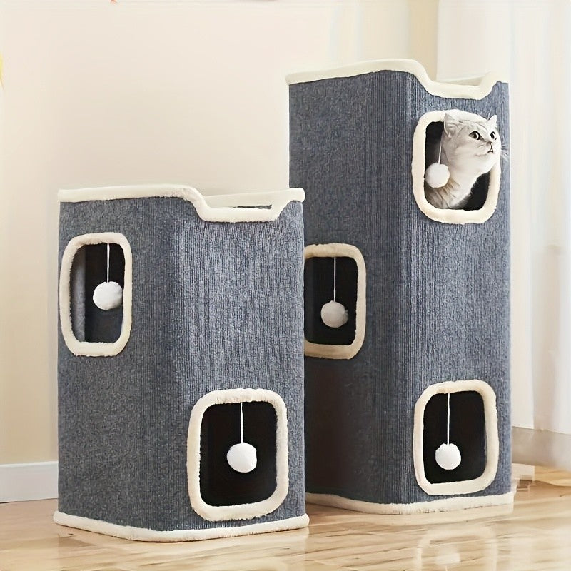 Small Cat Tree with Sisal Scratching Post and Cozy Condo Nest, Multi-Tier Indoor Cat Tower in 23 or 23.62 Inch Options for Kittens and Cats