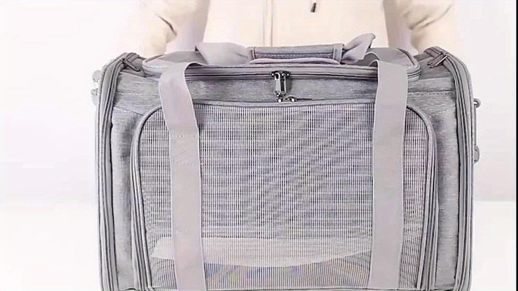 Soft-Sided Cat Carrier for Pets Up to 15 lbs, Collapsible Travel Bag for Small Dogs, Puppies and Cats, Vet Visits and Everyday Trips