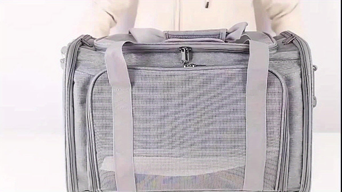 Soft-Sided Cat Carrier for Pets Up to 15 lbs, Collapsible Travel Bag for Small Dogs, Puppies and Cats, Vet Visits and Everyday Trips