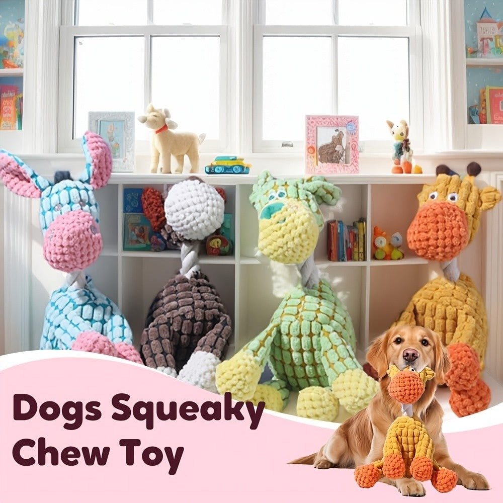 Plush Squeaky Dog Toy Pack for Small Dogs and Puppies, 2 or 3 Piece Pet Play Set for Supervised Gentle Chewing and Everyday Interactive Play