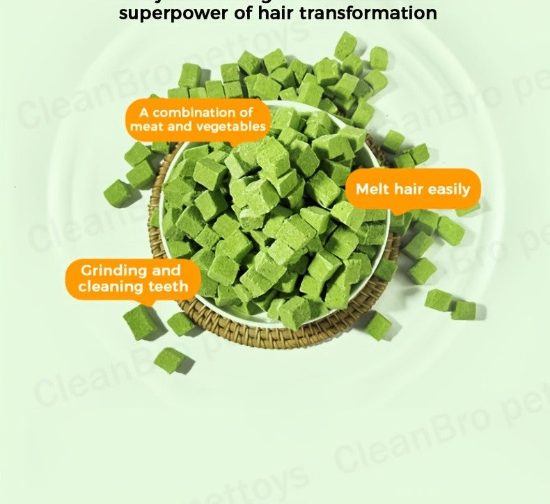 Cat Snack Pellets and Biscuits, 150g Cat Grass Pellets or Mixed Flavor Cat Biscuits and 155g Green Square Mint Granules for Supervised Treat Time