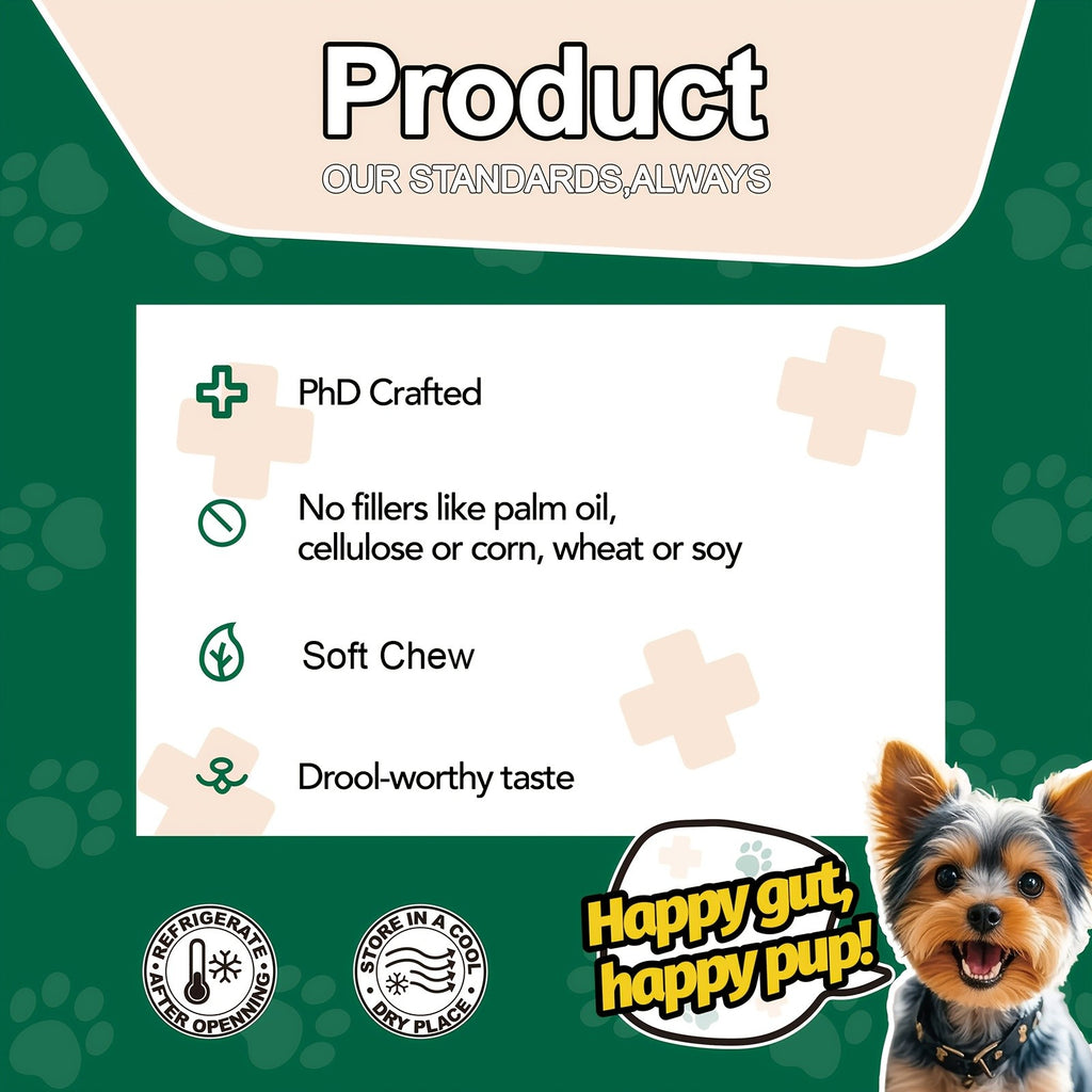 Chicken-Flavored Probiotic Chews for Dogs, Listed 90 Soft Chews with One or Three Bottle Options for Owner-Managed Canine Nutrition Routines
